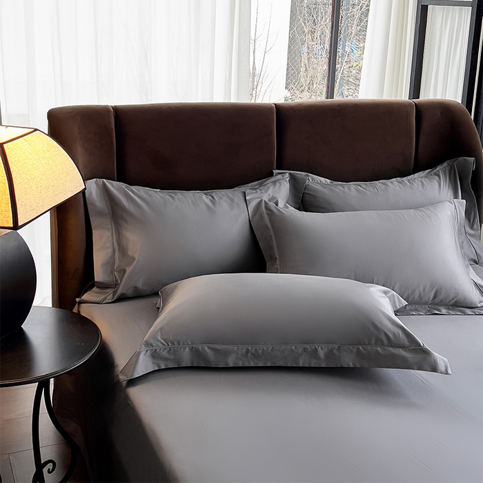 91家纺网 家纺一手货源 找家纺 栩裕纺织 2026新款双股长绒棉纯色单品被套系列-邂逅 星辰灰