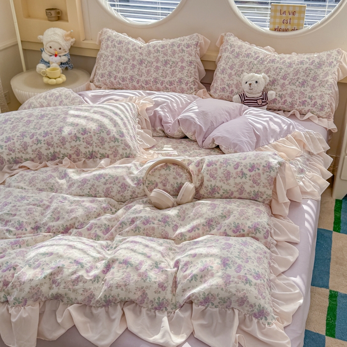 91家纺网 家纺一手货源 找家纺 （总）橘子家 2026新款全棉雪纺四件套