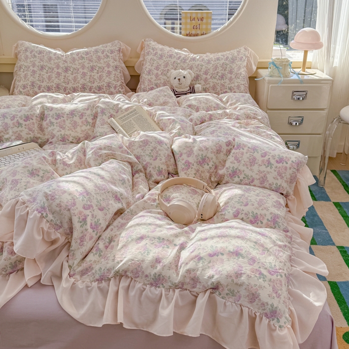 91家纺网 家纺一手货源 找家纺 （总）橘子家 2026新款全棉雪纺四件套