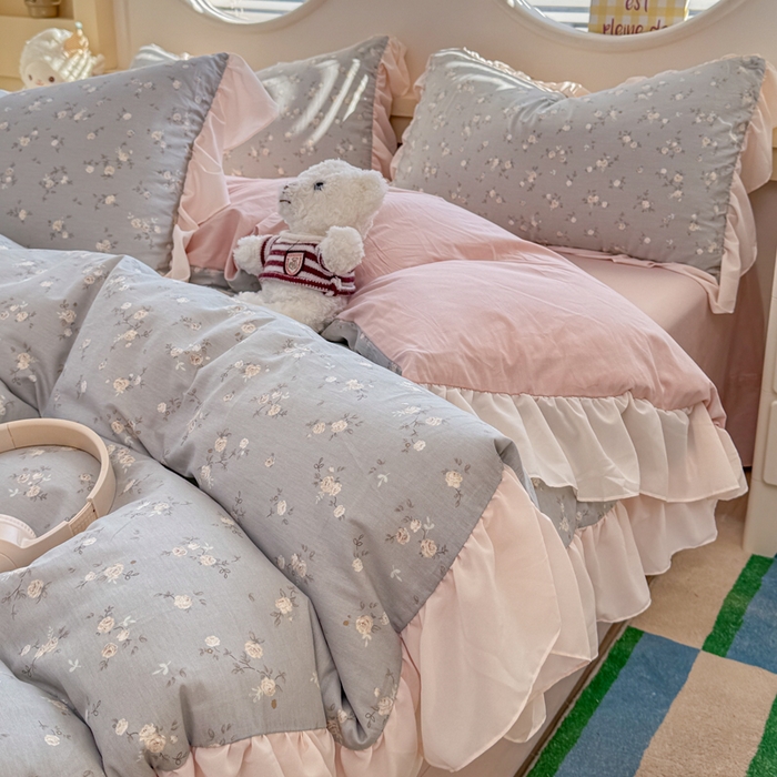 橘子家 2026新款全棉雪纺四件套 浮影