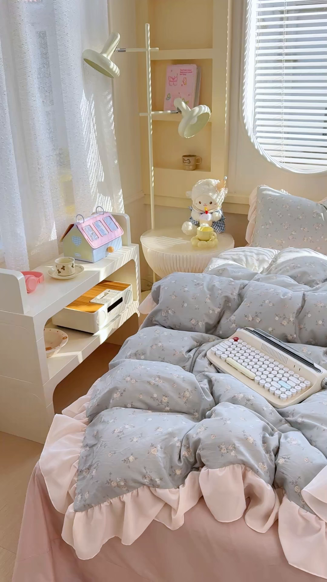 91家纺网 家纺一手货源 找家纺 橘子家 2026新款全棉雪纺四件套 浮影