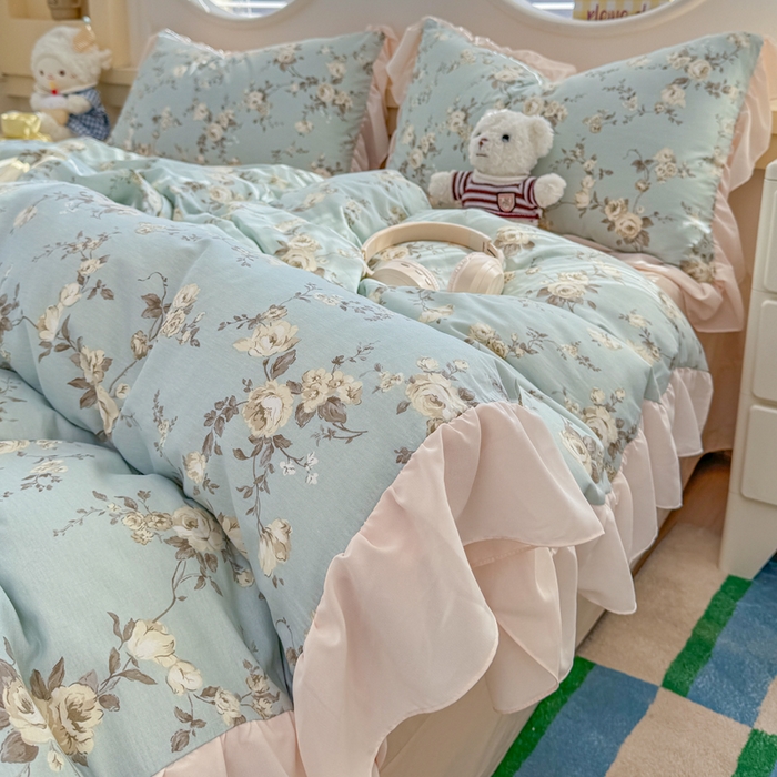 橘子家 2026新款全棉雪纺四件套 洛里依