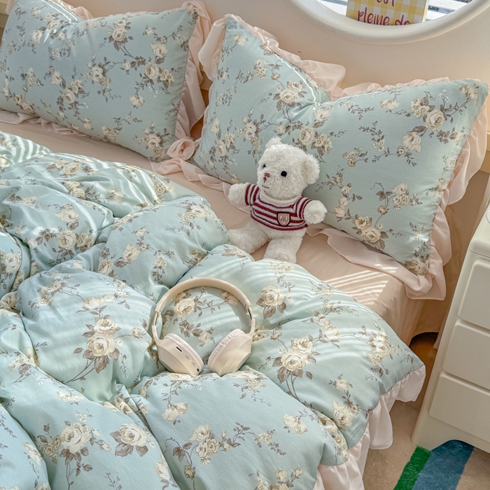 91家纺网 家纺一手货源 找家纺 橘子家 2026新款全棉雪纺四件套 洛里依