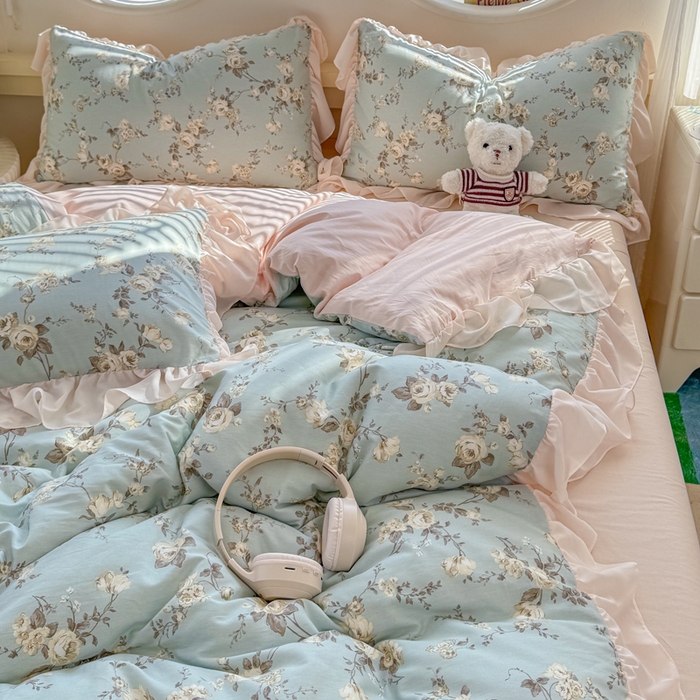 91家纺网 家纺一手货源 找家纺 橘子家 2026新款全棉雪纺四件套 洛里依