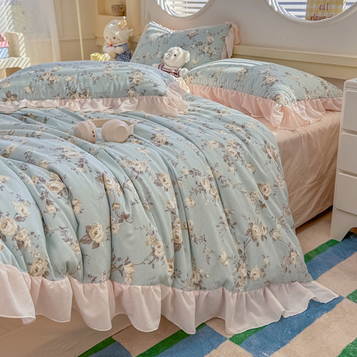 91家纺网 家纺一手货源 找家纺 橘子家 2026新款全棉雪纺四件套 洛里依