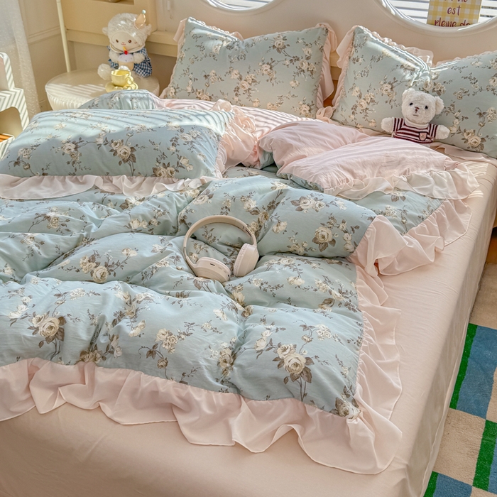 91家纺网 家纺一手货源 找家纺 橘子家 2026新款全棉雪纺四件套 洛里依