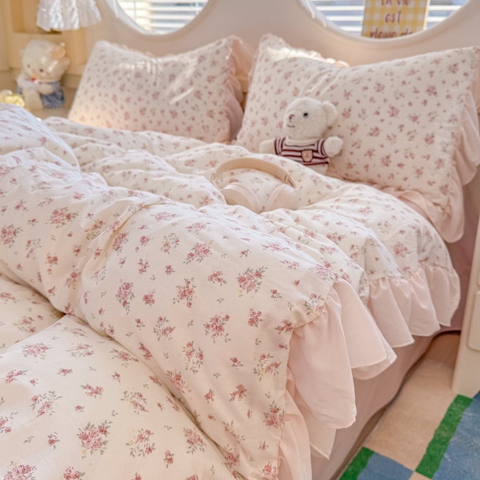 91家纺网 家纺一手货源 找家纺 橘子家 2026新款全棉雪纺四件套 清瑶