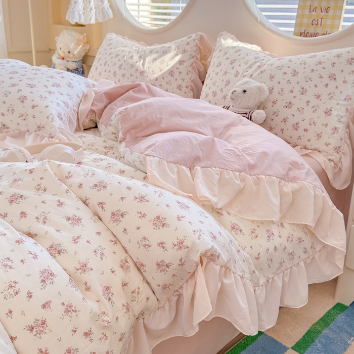 91家纺网 家纺一手货源 找家纺 橘子家 2026新款全棉雪纺四件套 清瑶