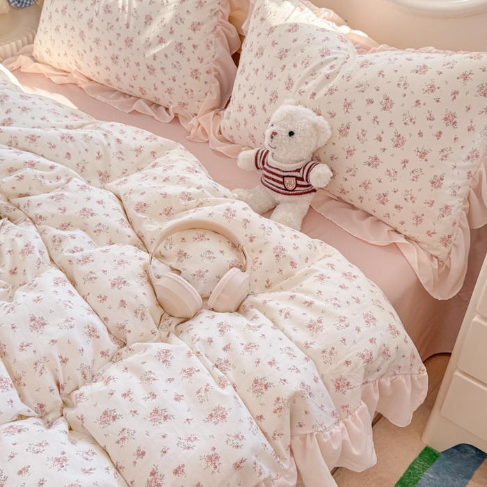 91家纺网 家纺一手货源 找家纺 橘子家 2026新款全棉雪纺四件套 清瑶