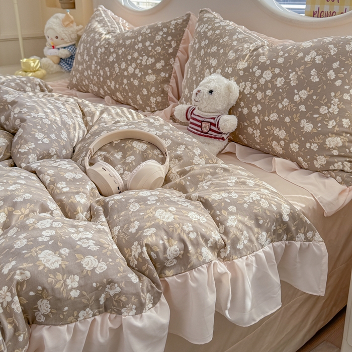 91家纺网 家纺一手货源 找家纺 橘子家 2026新款全棉雪纺四件套 午后诗