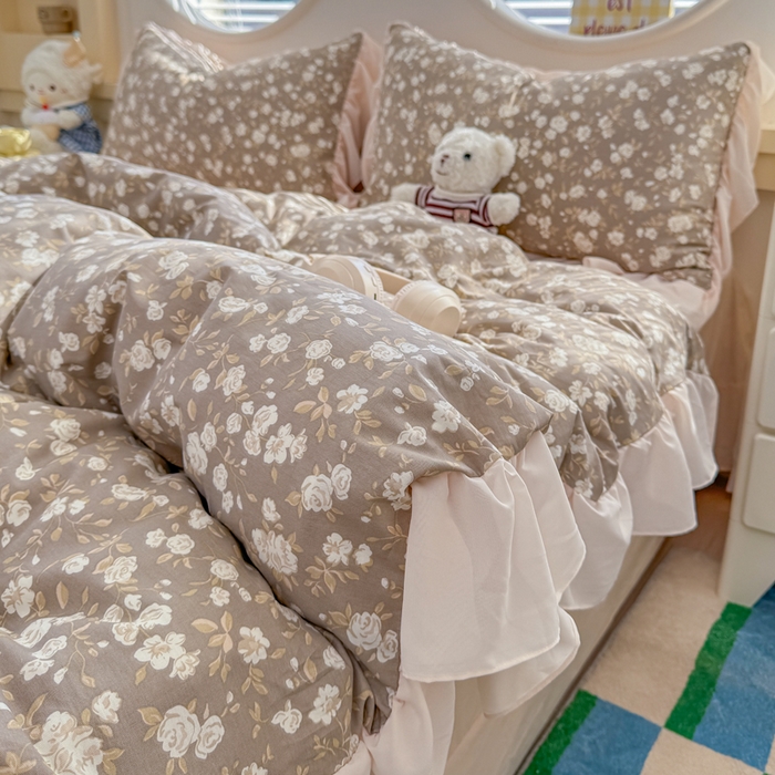 91家纺网 家纺一手货源 找家纺 橘子家 2026新款全棉雪纺四件套 午后诗