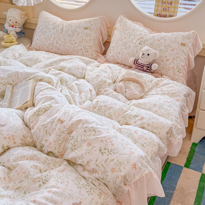 91家纺网 家纺一手货源 找家纺 橘子家 2026新款全棉雪纺四件套 仙草依依