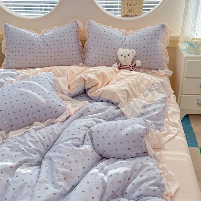 91家纺网 家纺一手货源 找家纺 橘子家 2026新款全棉雪纺四件套 心愿