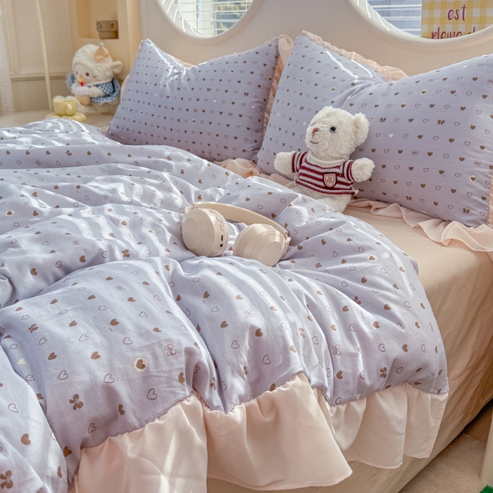 91家纺网 家纺一手货源 找家纺 橘子家 2026新款全棉雪纺四件套 心愿