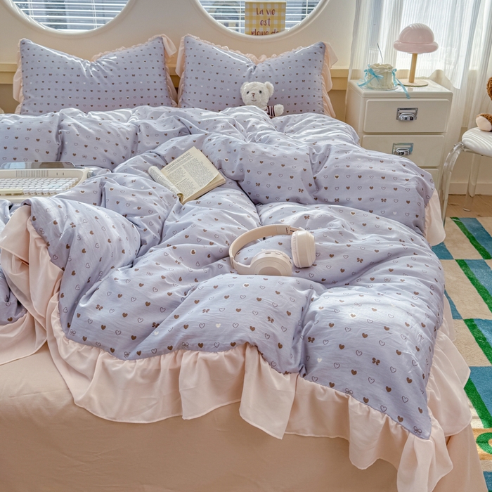 91家纺网 家纺一手货源 找家纺 橘子家 2026新款全棉雪纺四件套 心愿