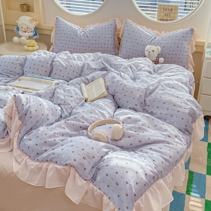 91家纺网 家纺一手货源 找家纺 橘子家 2026新款全棉雪纺四件套 心愿