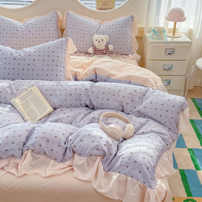 91家纺网 家纺一手货源 找家纺 橘子家 2026新款全棉雪纺四件套 心愿