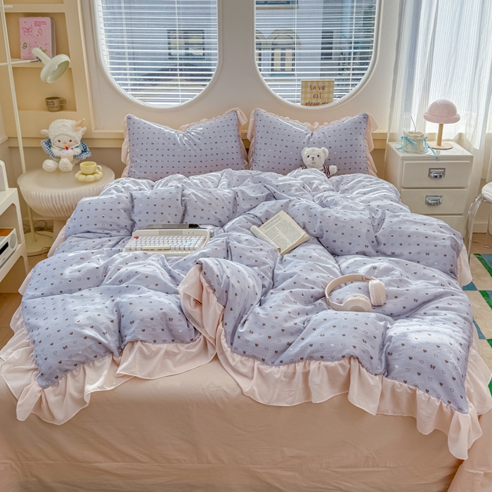 91家纺网 家纺一手货源 找家纺 橘子家 2026新款全棉雪纺四件套 心愿