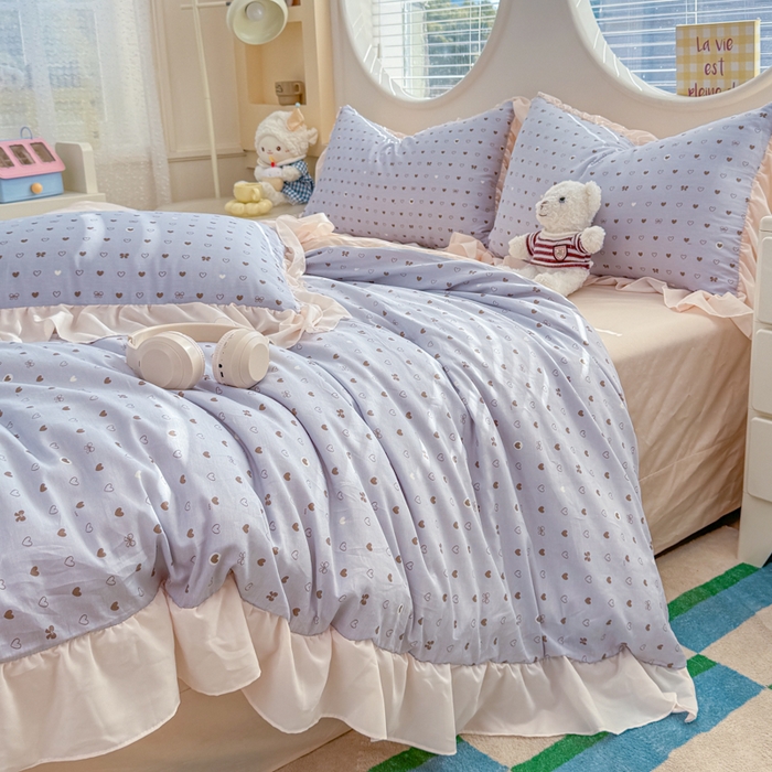 91家纺网 家纺一手货源 找家纺 橘子家 2026新款全棉雪纺四件套 心愿