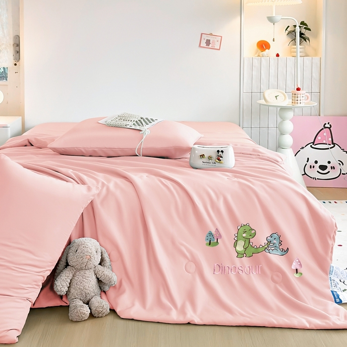 91家纺网 家纺一手货源 找家纺 （总）暖意家纺 2026春夏新款水洗真丝夏被夏凉被空调被单人双人四件套