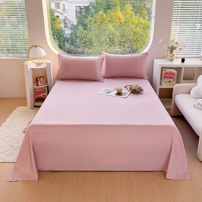 91家纺网 家纺一手货源 找家纺 （总）宇淳国际 2026新款纯色舒适亲肤芦荟棉水洗棉单床单