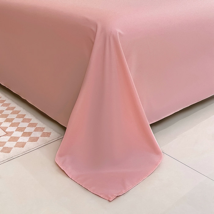 91家纺网 家纺一手货源 找家纺 宇淳国际 2026新款纯色舒适亲肤芦荟棉水洗棉单床单 玉色