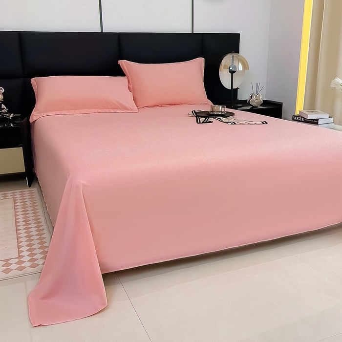 91家纺网 家纺一手货源 找家纺 宇淳国际 2026新款纯色舒适亲肤芦荟棉水洗棉单床单 玉色