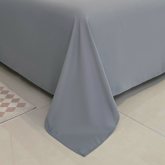 91家纺网 家纺一手货源 找家纺 宇淳国际 2026新款纯色舒适亲肤芦荟棉水洗棉单床单 浅灰