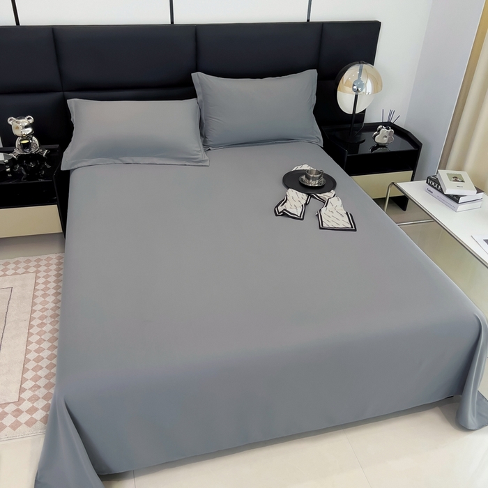 91家纺网 家纺一手货源 找家纺 宇淳国际 2026新款纯色舒适亲肤芦荟棉水洗棉单床单 浅灰