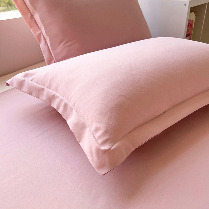 91家纺网 家纺一手货源 找家纺 宇淳国际 2026新款纯色舒适亲肤芦荟棉水洗棉单床单 浅粉