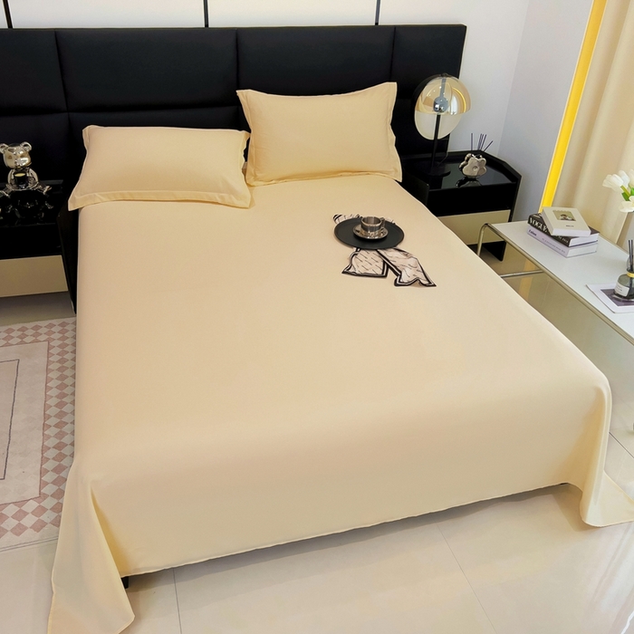 91家纺网 家纺一手货源 找家纺 宇淳国际 2026新款纯色舒适亲肤芦荟棉水洗棉单床单 奶黄