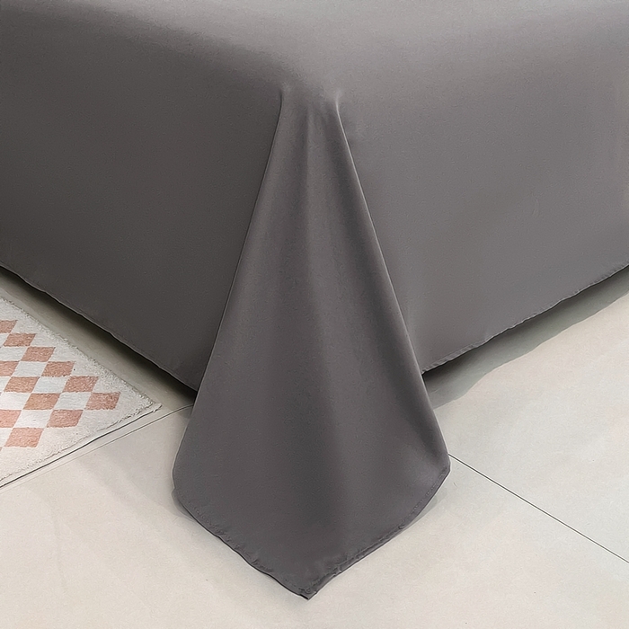 91家纺网 家纺一手货源 找家纺 宇淳国际 2026新款纯色舒适亲肤芦荟棉水洗棉单床单 深灰