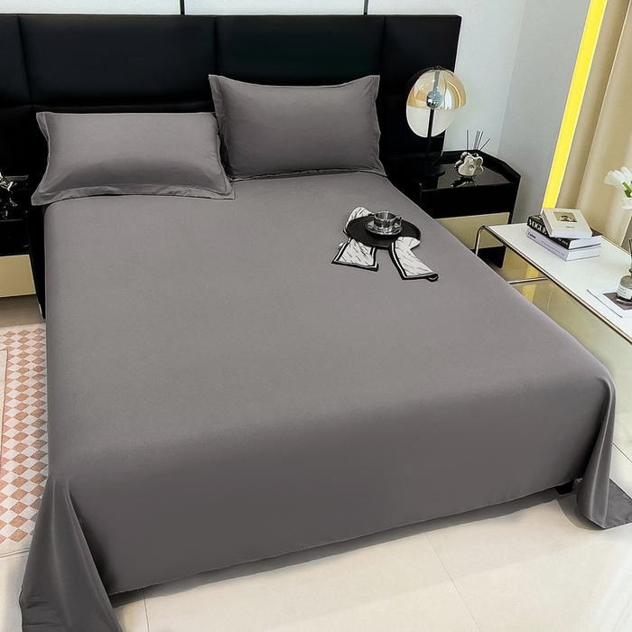 91家纺网 家纺一手货源 找家纺 宇淳国际 2026新款纯色舒适亲肤芦荟棉水洗棉单床单 深灰