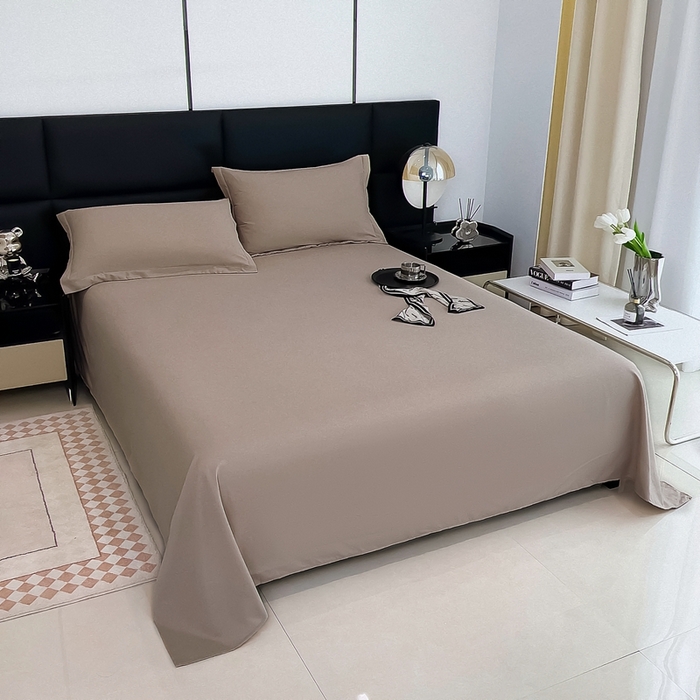 91家纺网 家纺一手货源 找家纺 宇淳国际 2026新款纯色舒适亲肤芦荟棉水洗棉单床单 卡其