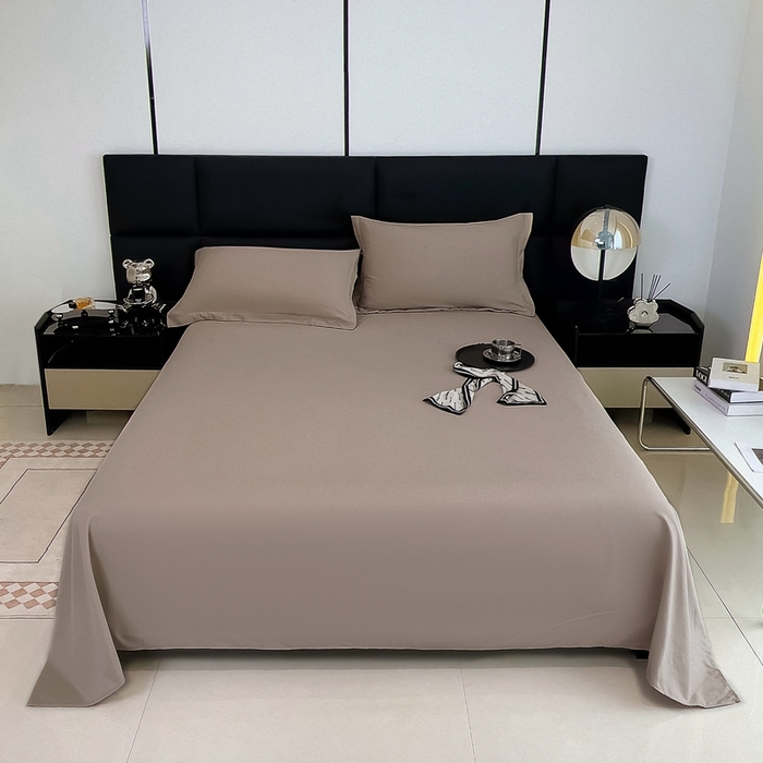 宇淳国际 2026新款纯色舒适亲肤芦荟棉水洗棉单床单 卡其