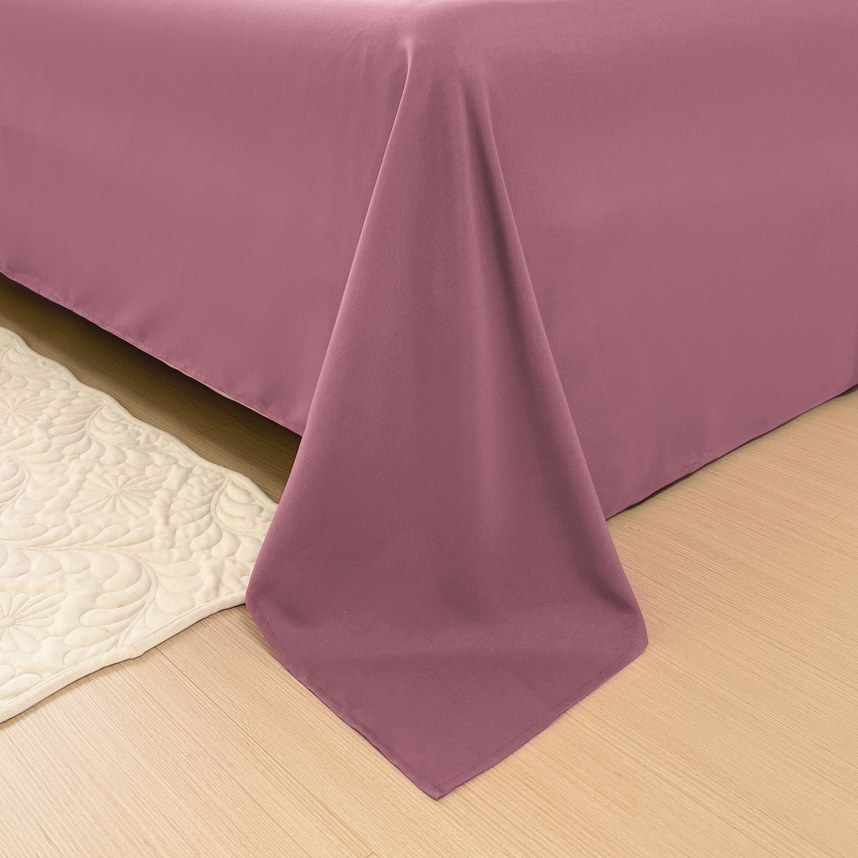 91家纺网 家纺一手货源 找家纺 宇淳国际 2026新款纯色舒适亲肤芦荟棉水洗棉单床单 深豆沙