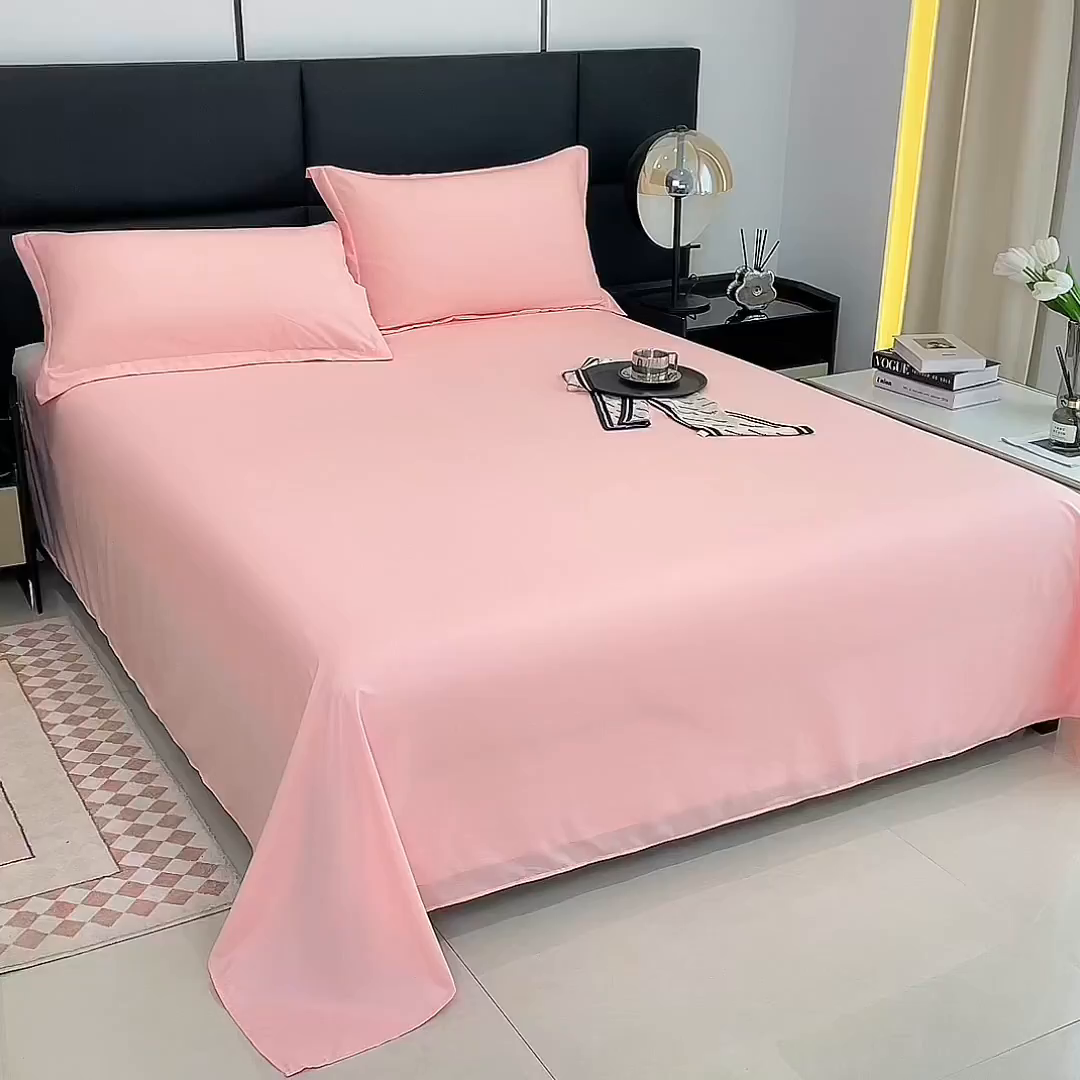 91家纺网 家纺一手货源 找家纺 （总）宇淳国际 2026新款纯色舒适亲肤芦荟棉水洗棉单床单