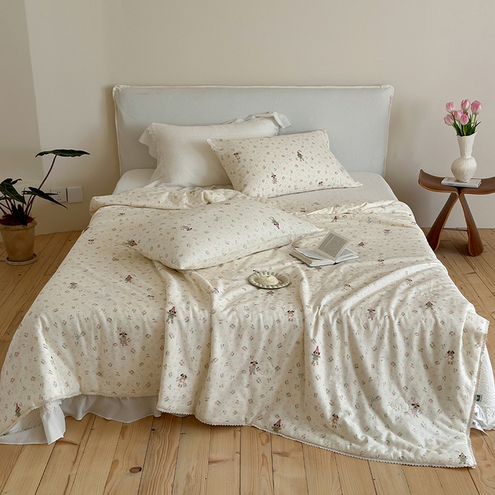 一加一 2026新款全棉双层纱印花凉感夏被-云纱织梦 无敌掌门狗