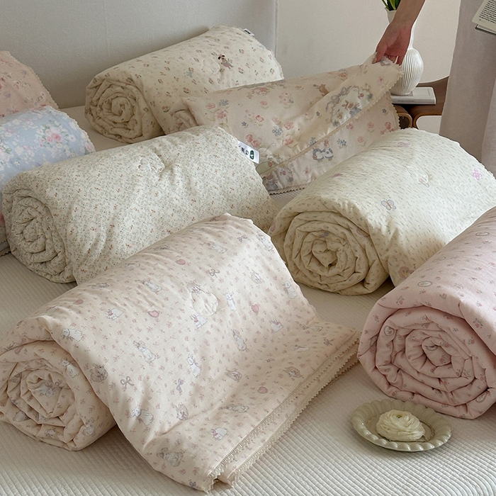 一加一 2026新款全棉双层纱印花凉感夏被-云纱织梦 组合图