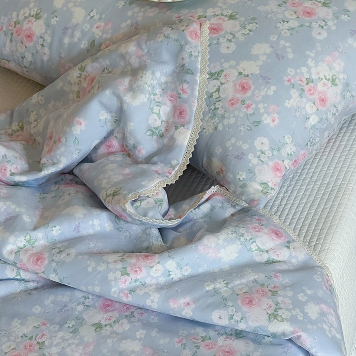 91家纺网 家纺一手货源 找家纺 一加一 2026新款全棉双层纱印花凉感夏被-云纱织梦 莱茵河畔