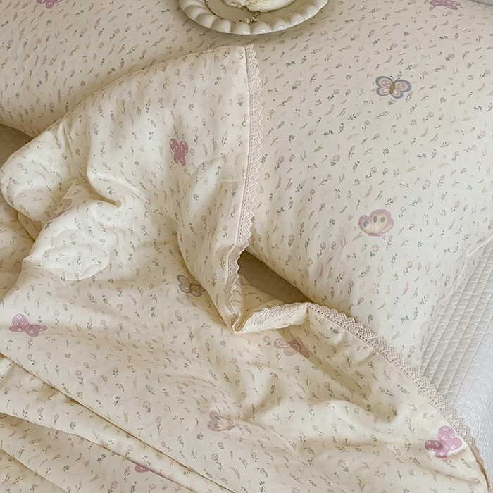 91家纺网 家纺一手货源 找家纺 一加一 2026新款全棉双层纱印花凉感夏被-云纱织梦 碟序