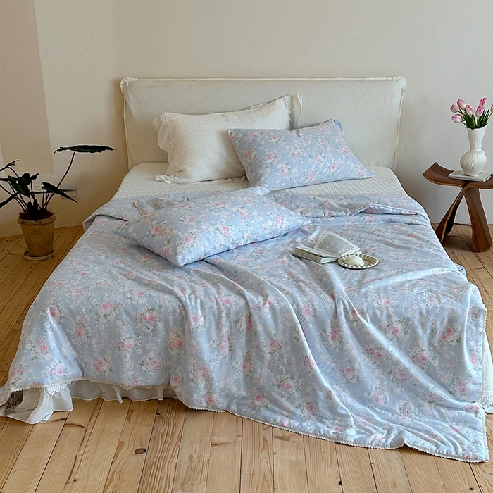 一加一 2026新款全棉双层纱印花凉感夏被-云纱织梦 莱茵河畔