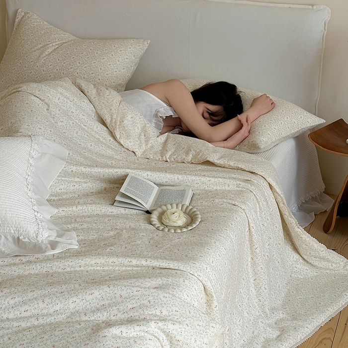 91家纺网 家纺一手货源 找家纺 一加一 2026新款全棉双层纱印花凉感夏被-云纱织梦 千野