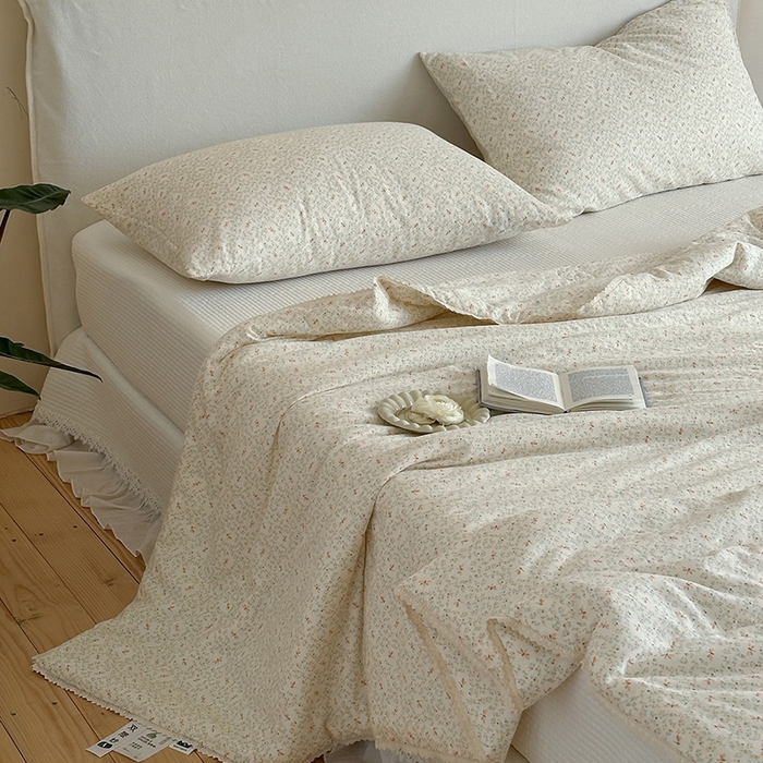 91家纺网 家纺一手货源 找家纺 一加一 2026新款全棉双层纱印花凉感夏被-云纱织梦 千野