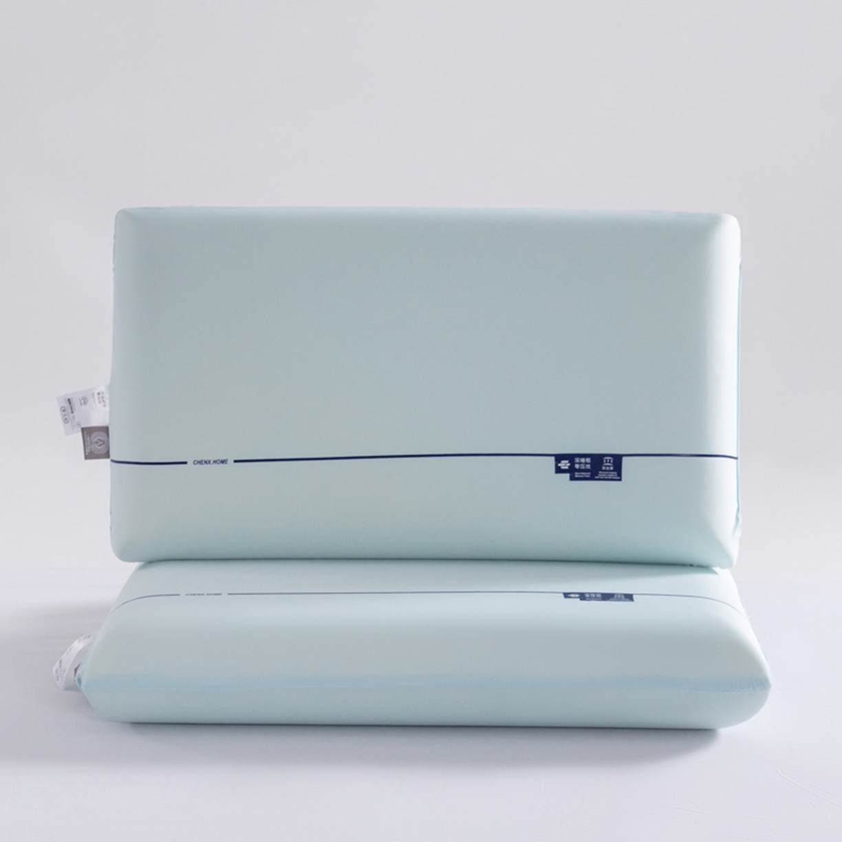 91家纺网 家纺一手货源 找家纺 七夜居 2026新款某朵同款慢回弹深睡太空记忆枕芯面包枕 枕头枕芯记忆枕 浅蓝