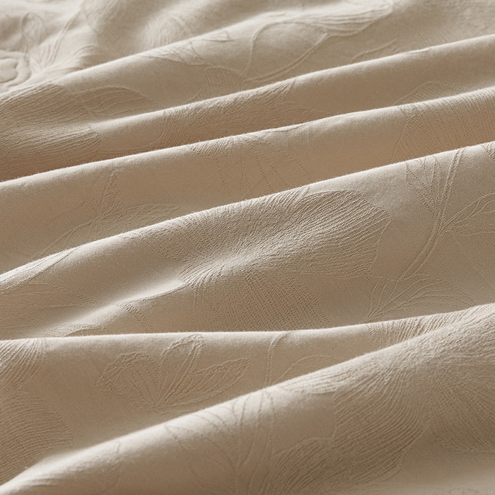 91家纺网 家纺一手货源 找家纺 一加一 2026新款全棉提花级简松弛大豆夏被-素棉云皱 花柔玉净