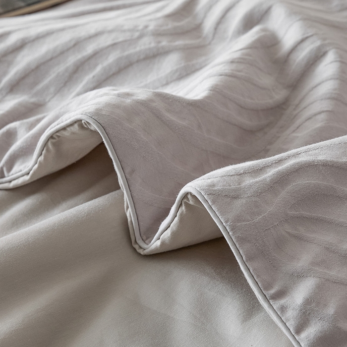 91家纺网 家纺一手货源 找家纺 一加一 2026新款全棉提花级简松弛大豆夏被-素棉云皱 杰斯