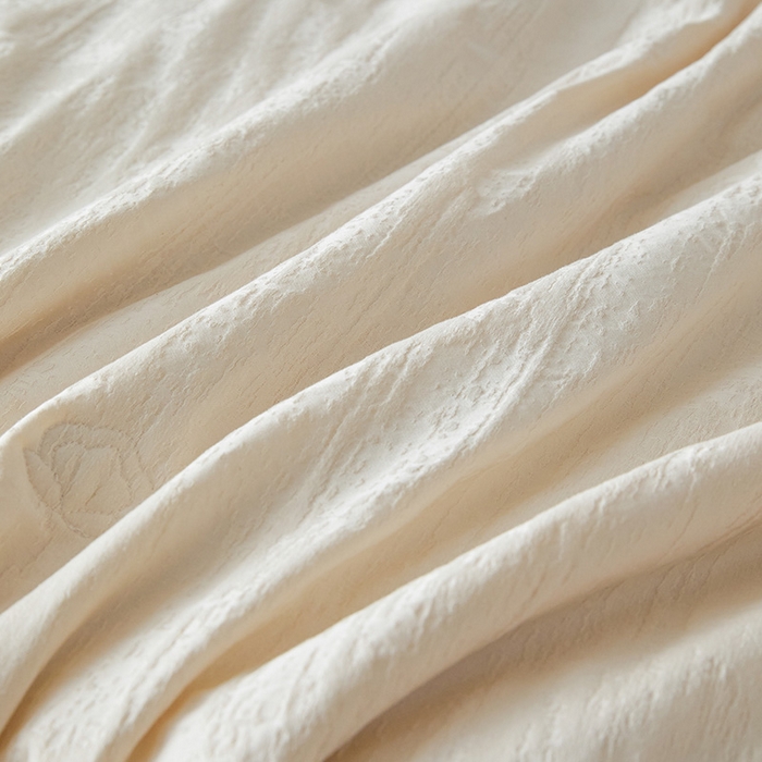 91家纺网 家纺一手货源 找家纺 一加一 2026新款全棉提花级简松弛大豆夏被-素棉云皱 里约