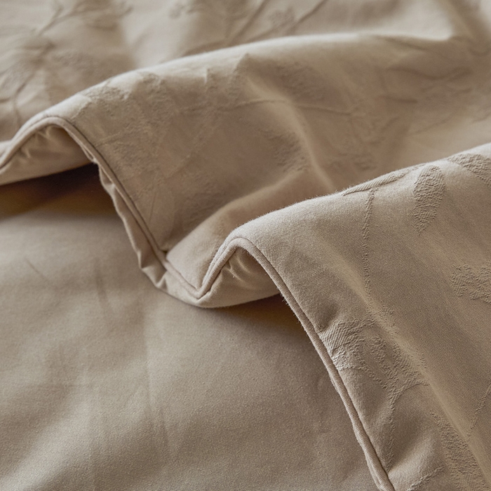 91家纺网 家纺一手货源 找家纺 一加一 2026新款全棉提花级简松弛大豆夏被-素棉云皱 森语集