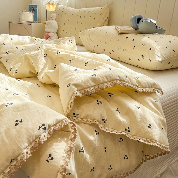 91家纺网 家纺一手货源 找家纺 （总）一加一 2026新款全棉小花边碎花大豆夏被-棉云花畔